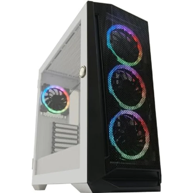 LC-Power Gehï¿½use Gaming 805BW Holo-1_X RGB Black/White retail (E-ATX, Mini ITX, mATX, ATX), PC Gehäuse, Schwarz, Weiss