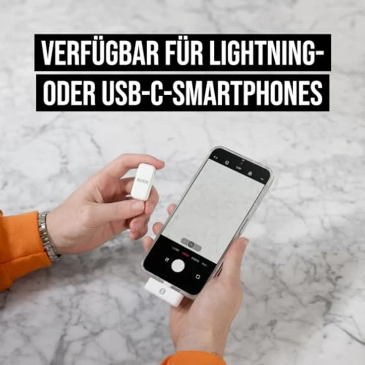 RØDE Wireless Micro - Kompaktes drahtloses Mikrofon, zwei Mikrofone mit Ladekoffer für Smartphone - USB-C, Weiß – Bild 3