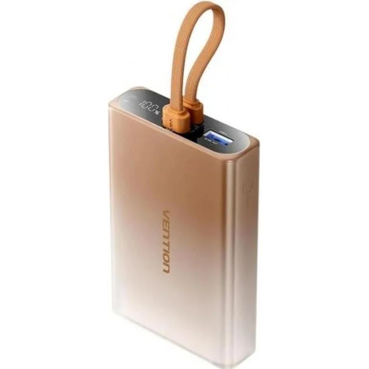 Vention POWER BANK USB 10000mAh 22.5W, Gold, tragbare Powerbank mit schnellem Laden und kompakter Bauweise