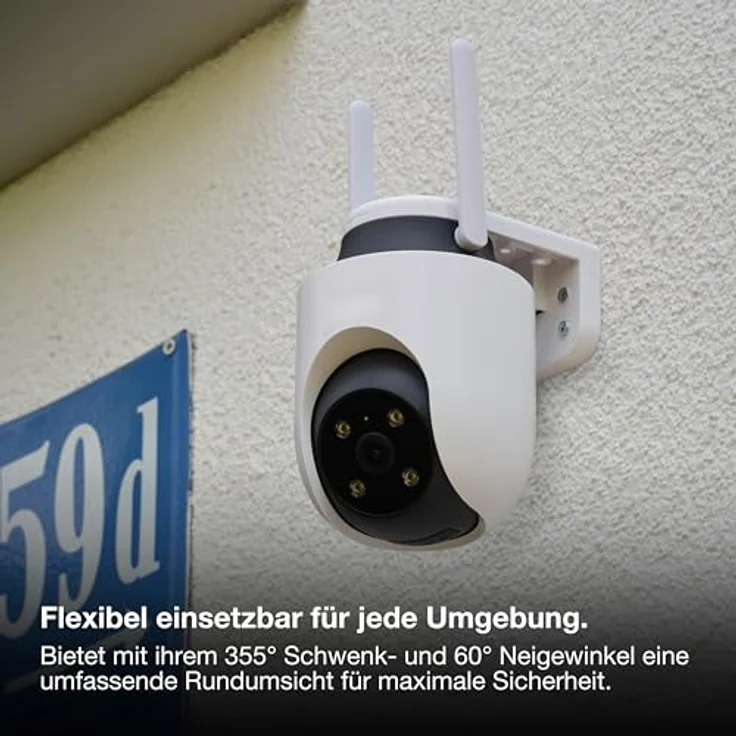 OSRAM SMART+ WIFI OUTD CAMERA 360, Überwachungskamera mit Schwenk- und Neigefunktion, intelligenter Bewegungserkennung, weiß – Bild 5