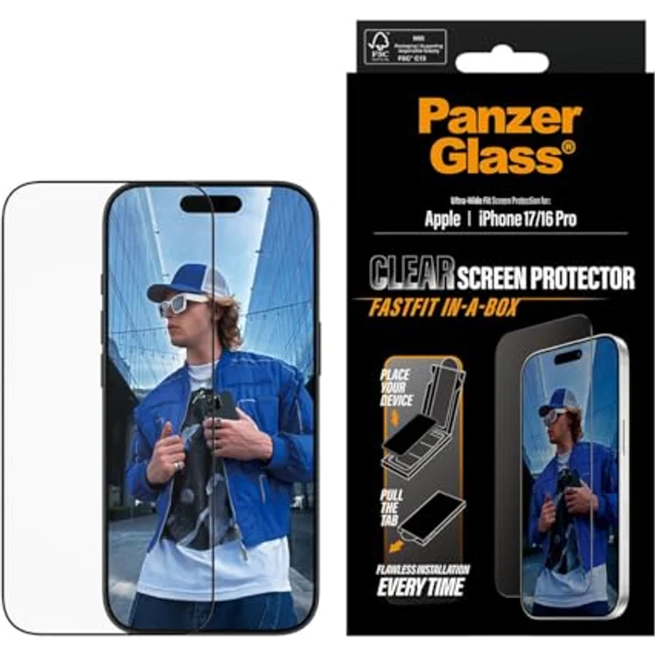 PanzerGlass Ultra Wide Fit, Smartphone Schutzfolie für Apple iPhone 17, Transparent, hohe Kratzfestigkeit und einfache Anbringung – Bild 2