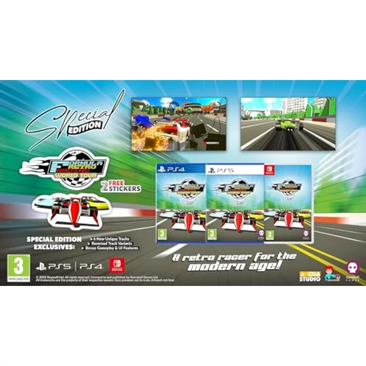 Numskull Games Formula Retro Racing: World Tour, Nintendo Switch Game mit Multiplayer und zerstörbaren Autos, bunt – Bild 3