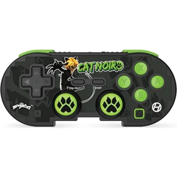 Hyperkin Miraculous Wireless Cat Noir Controller, Gaming Controller für Android, iOS, PC, Switch OLED, Schwarz-Grün, kabellose Bluetooth-Verbindung, ergonomisches Design, wiederaufladbare Batterie – Bild 1