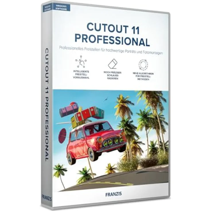 FRANZIS CutOut 11 Professional, Bildbearbeitungssoftware für Windows, Weiß