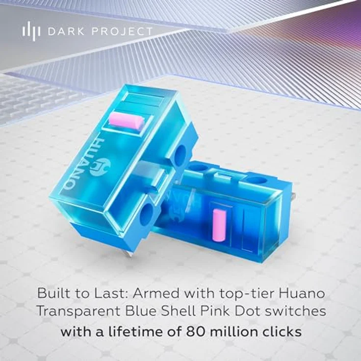 DARK Project Novus SE Gaming Funkmaus – PAW3395 Sensor, 26.000 DPI, 6 Tasten, Huano Switches, USB Nano-Empfänger – Bild 8