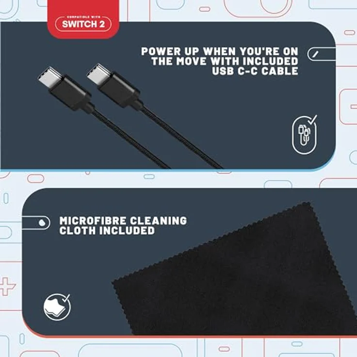 STEALTH Premium Travel Kit für Nintendo Switch 2, inkl. Hartschalen-Tasche, 9H-Glas-Schutzfolie und USB-C Kabel – Bild 7