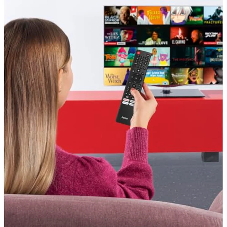 Hama 221067 Fernbedienung für Hisens Smart-TVs, IR Wireless mit Drucktasten, Schwarz – Bild 8