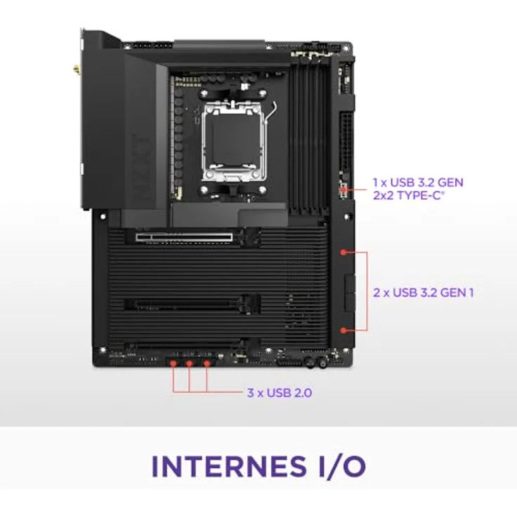 NZXT N7 B850 WiFi Black, ATX Mainboard für AMD AM5 Prozessoren mit DDR5-SDRAM, 2.5 Gb Ethernet und Wi-Fi 6E – Bild 6