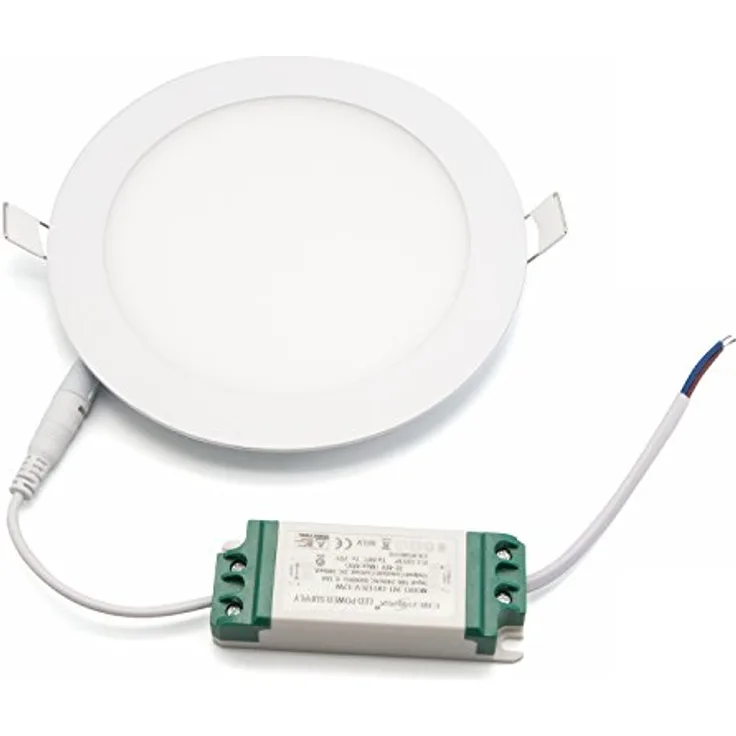 ENERGMiX LED Panel ultra slim Deckenleuchte Einbaustrahler Einbau Leuchte rund neutralweiß 12 Watt mit Trafo - Preisvergleich