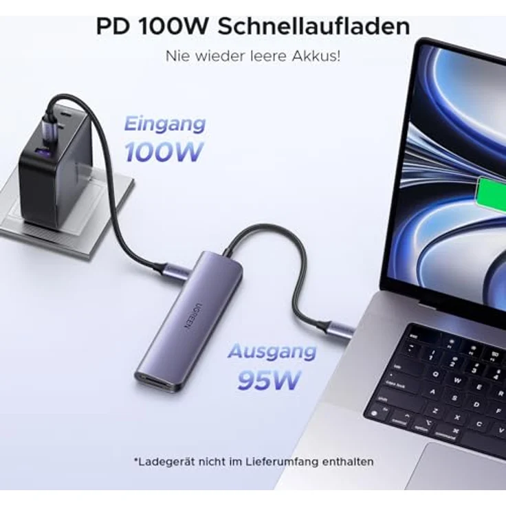 UGREEN USB-C Hub 7-in-1 mit 4K HDMI, 5 Gbit/s, 2x USB-A 3.0, 1x USB-C 3.0, MicroSD und SD Slots, Power Delivery 100W – Bild 5