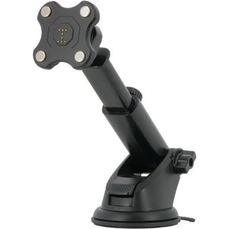 Mobilis Energia Mobile + Charging Suction Mount 65W, Aktive Halterung mit 360° Drehung und Teleskoparm, Schwarz