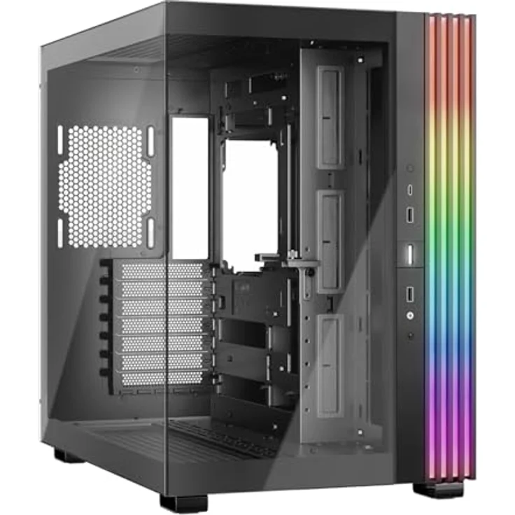 be quiet! Light Base 600 DX Black PC-Gehäuse, Show Case mit massivem ARGB LED-Streifen, invertierbar und horizontal nutzbar, Backside Connector Design – Bild 1