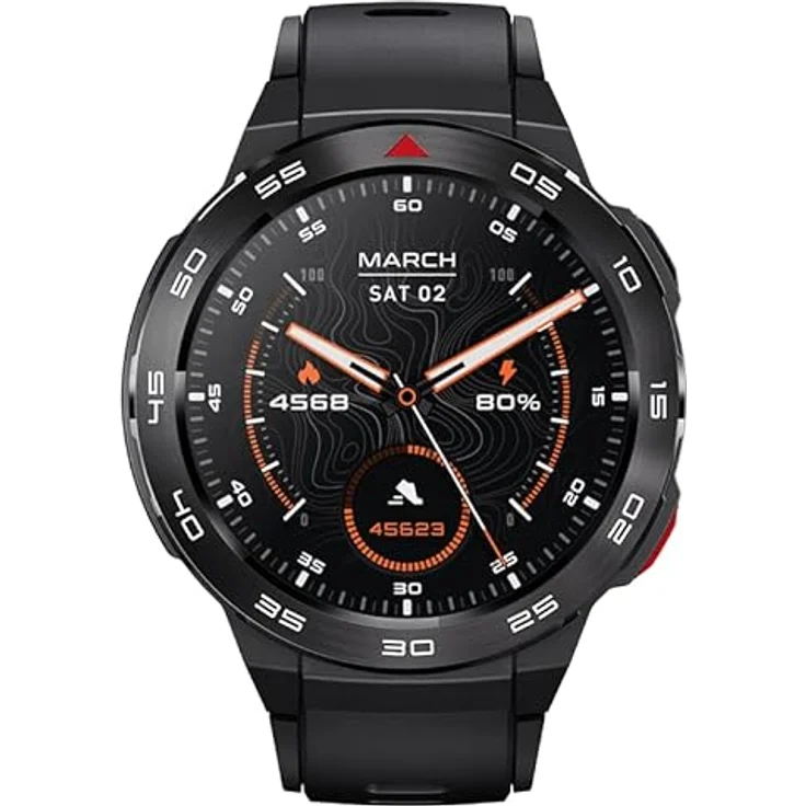 Mibro Smart Watch GS Pro (Schwarz) - 1,4 Zoll Amoled Display, Bluetooth Anrufe, 20 Tage Akkulaufzeit, 5ATM wasserdicht, GPS-Positionierung, 105 Sportmodi, Herzfrequenzüberwachung, Sportlicher Stil – Bild 1