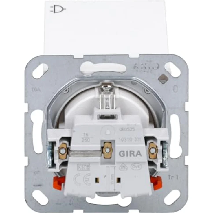GIRA 445427 SCHUKO Steckdose mit Klappdeckel System 55 Reinweiß seidenmatt – Bild 5
