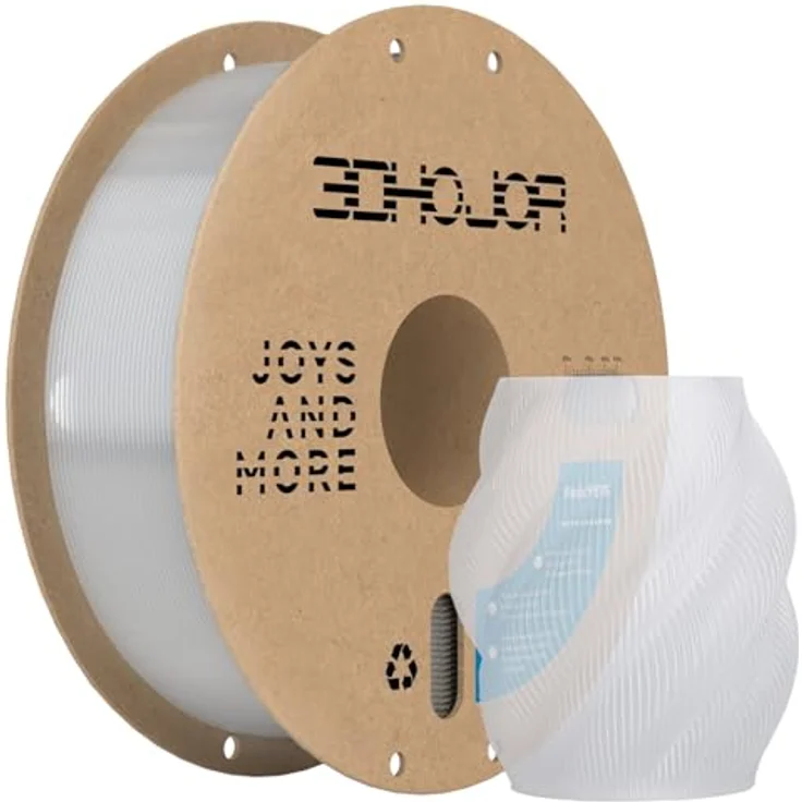 3DHoJor PETG Filament 1.75mm 1KG Durchscheinend, hohe Zähigkeit und Druckstabilität, feuchtigkeitsbeständig – Bild 1