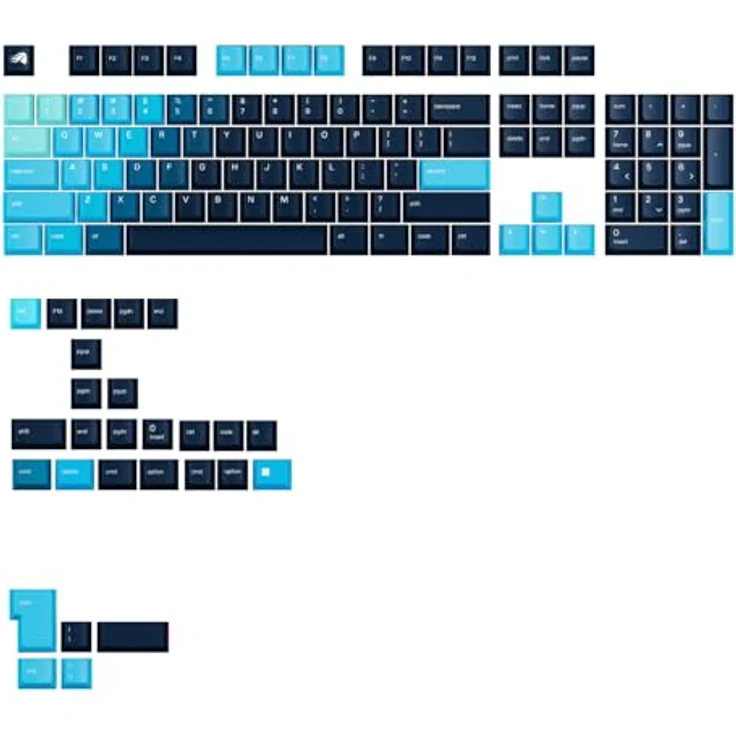Glorious GPBT Gradient Keycaps, ANSI Layout (US), PBT, Dye-Sub - Celestial Ice, Keycap-Komplettset aus PBT-Kunststoff, abriebfeste Beschriftung – Bild 1