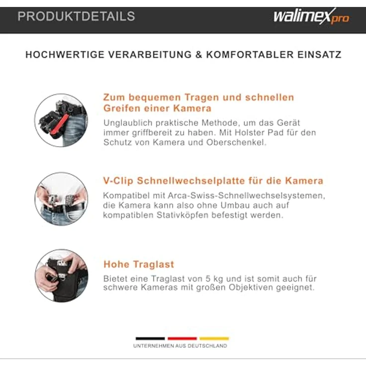 Walimex pro Kamera Hüftgurt mit V-Dock Argus – Bild 6