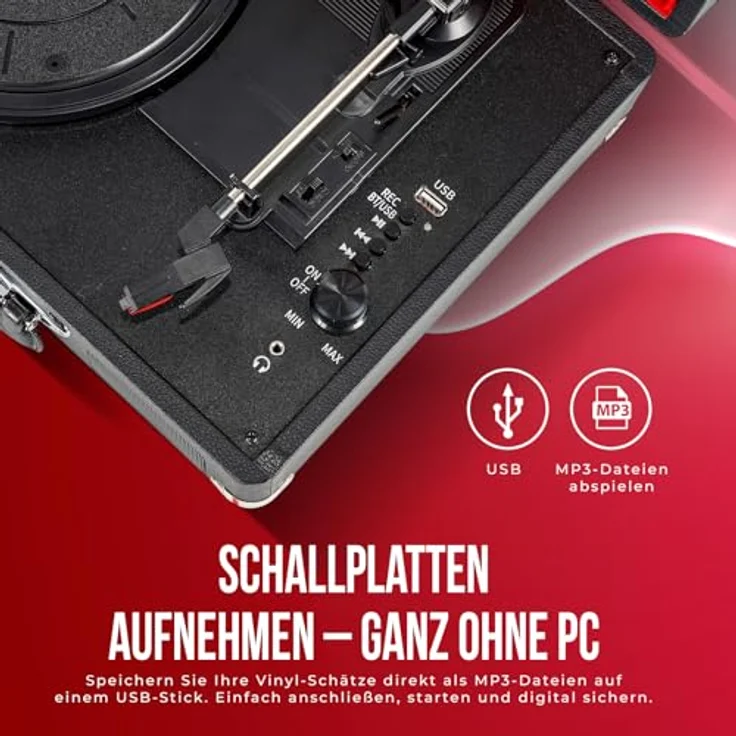 Reflexion HIF1979BT, Plattenspieler mit Bluetooth-Funktion und modernem Design – Bild 3