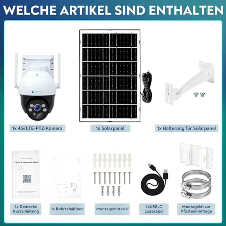 LUVISION Überwachungskamera LV-G-2033 (4G / LTE PTZ Solar Überwachungskamera, Außenbereich, SIM Karte, 2-Wege Audio, schwenkbar, Akku, Batterie) – Bild 9