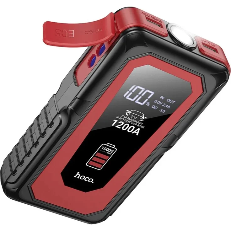 Hoco Powerbank 10000 mAh mit Auto-Notstarter 2,4A 18W QS3 schwarz