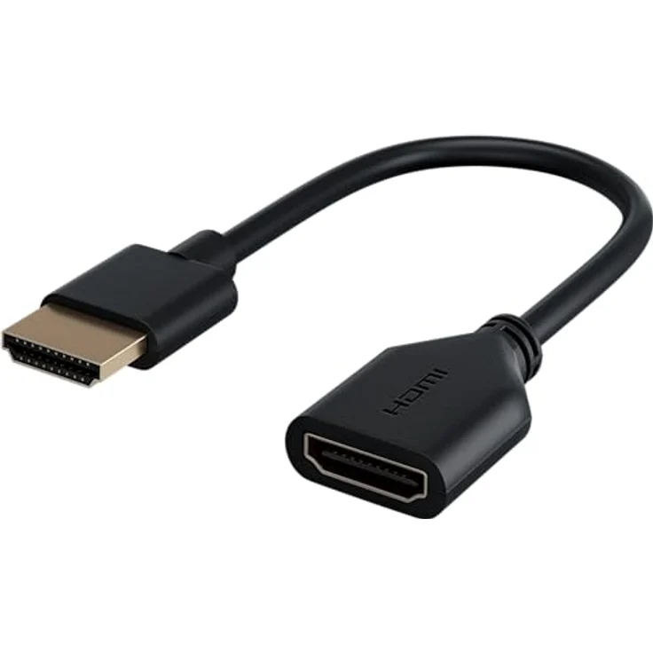 goobay 64824 HDMI Flexadapter 4K @ 60Hz / Erweiterung für HDMI Kabel/HDMI Verlängerung/Verlängerungskabel HDMI Stecker/Flexibel und biegsam/Für Monitore, PS5, Xbox, Apple TV/schwarz / 10cm – Bild 1
