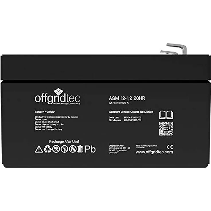 Offgridtec® AGM 1,2Ah 20HR 12V - Zyklenfester Solar Akku, wartungsfrei und auslaufsicher – Bild 4