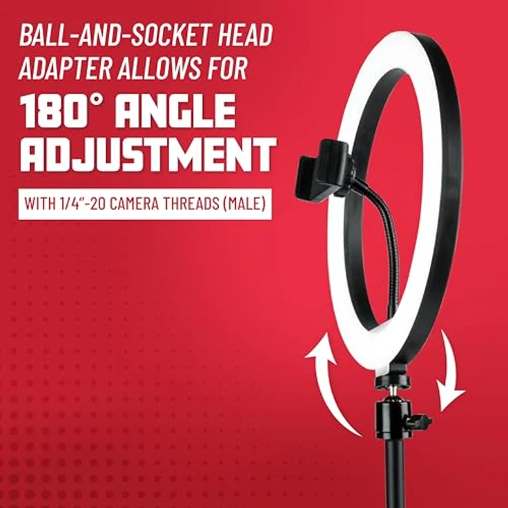 Gator Frameworks Ring Light Round Base, 10" LED-Desktop Ringlicht mit 3 Farbmodi, 10 Helligkeitsstufen und Telefonhalterung – Bild 3