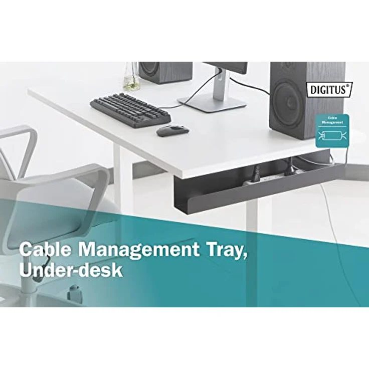 DIGITUS Kabelführungsschiene, Untertisch schwarz – Bild 4