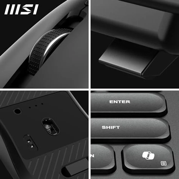 MSI FORGE K210 Combo W, Kabellose Tastatur und Maus mit Scissor-Switches, 2,4-GHz-Funkverbindung, 1600 DPI, Aufladbar, Schwarz – Bild 8