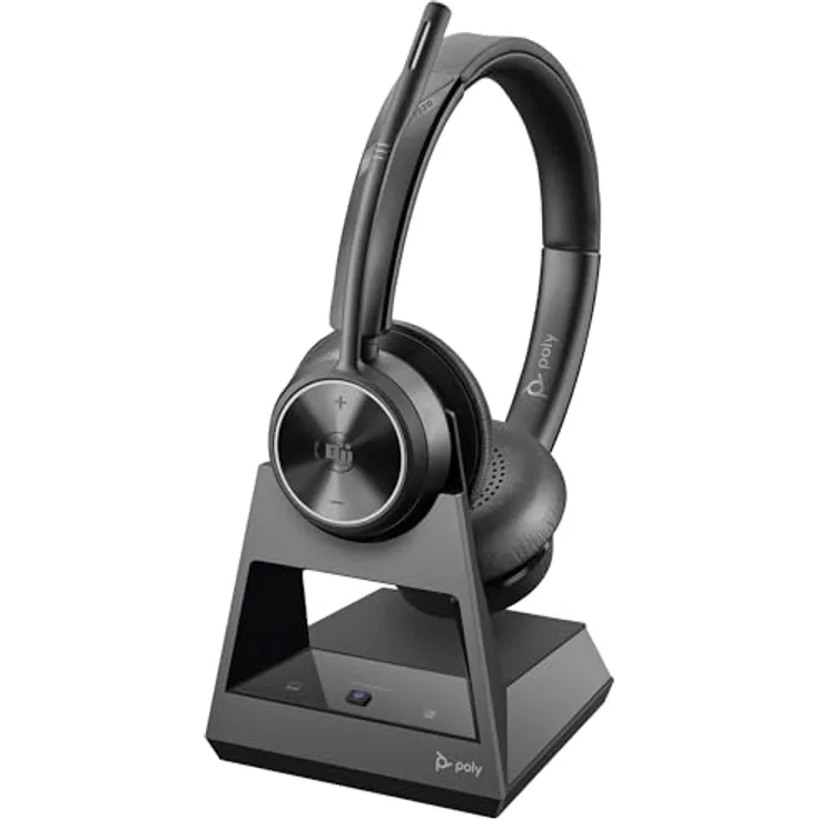 HP Poly Savi 7320, DECT On Ear Headset für MS Teams, schnurlose Sicherheit, Schwarz