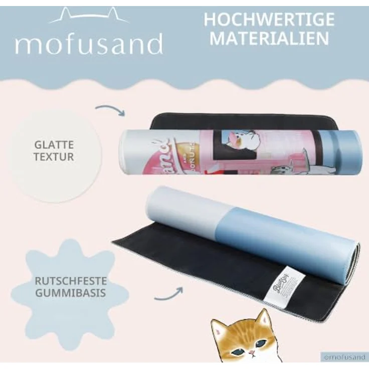 Blue Sky Designs Gaming Mauspad Mofusand, XXL Mousepad mit offizieller Lizenz, 70 x 30 cm – Bild 4