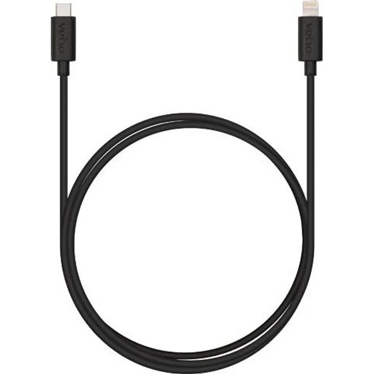 Veho VCL-005-MFI-C-1M, 1 m Lightning auf USB C Kabel, männlich, schwarz
