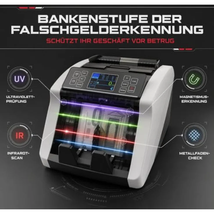 OLYMPIA Banknotenzähler NC 560 Plus, Echtheitsprüfung, externes Kunden-Display, bis zu 1.000 Banknoten pro Minute – Bild 4