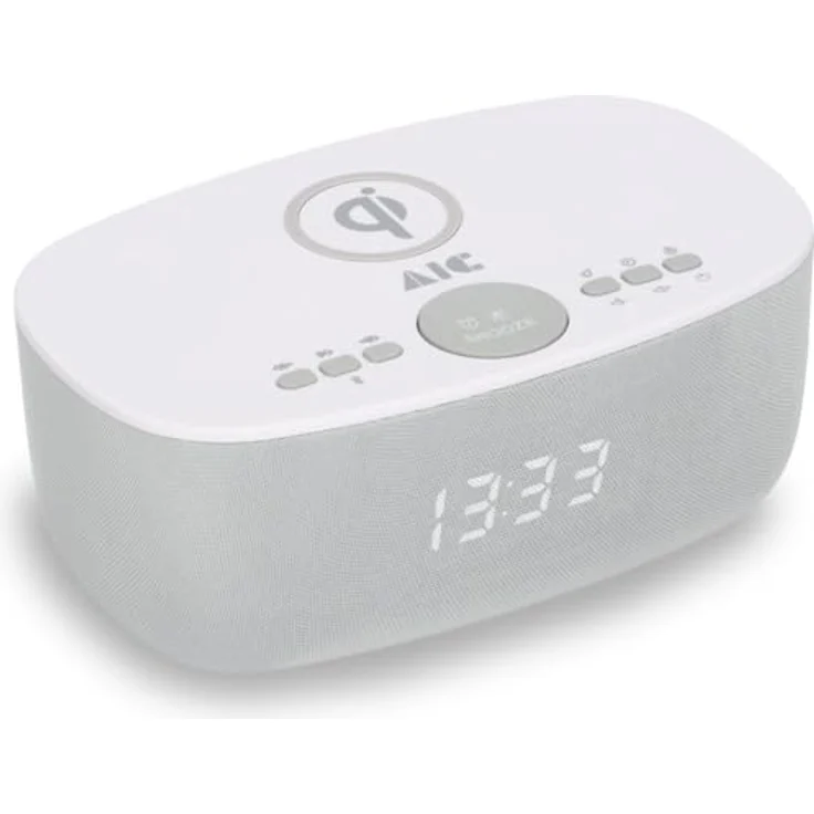 AIC AIC 28 BT, Radiowecker mit Bluetooth, USB, induktivem Laden und weißem LED-Display – Bild 3