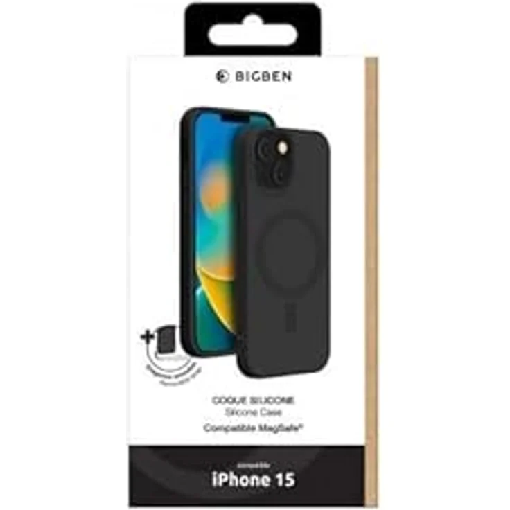 Bigben Connected iPhone 15 MagSafe Compatible Silicone Case Black – Bild 3