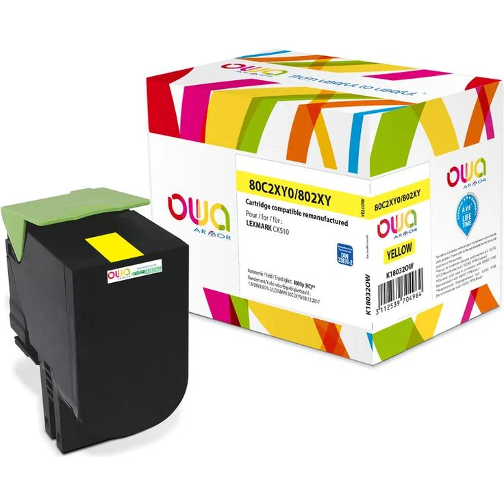 Armor OWA Toner 80C2XY0 (Y), Gelb, kompatibel mit Lexmark-Druckern, hohe Seitenleistung von bis zu 4000 Seiten