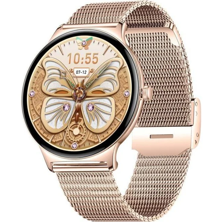 Colmi V89 Smartwatch, Edelstahl Gold mit Fitness- und Gesundheitsfunktionen