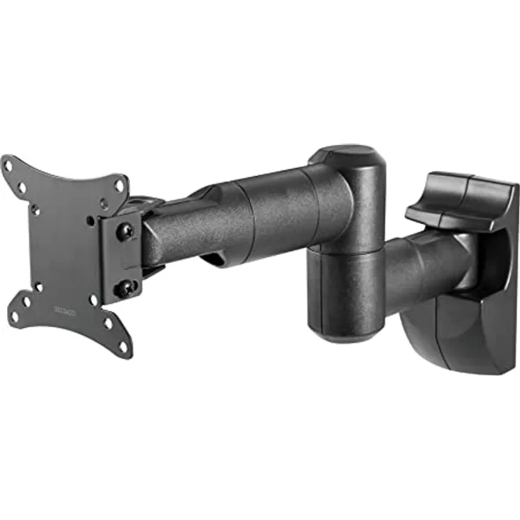 Deltaco ARM-0370 Monitorarm für 32" Monitore, max. Tragfähigkeit 30 kg, Schwarz, schwenkbar -90° bis 90°, neigbar -15° bis 15°