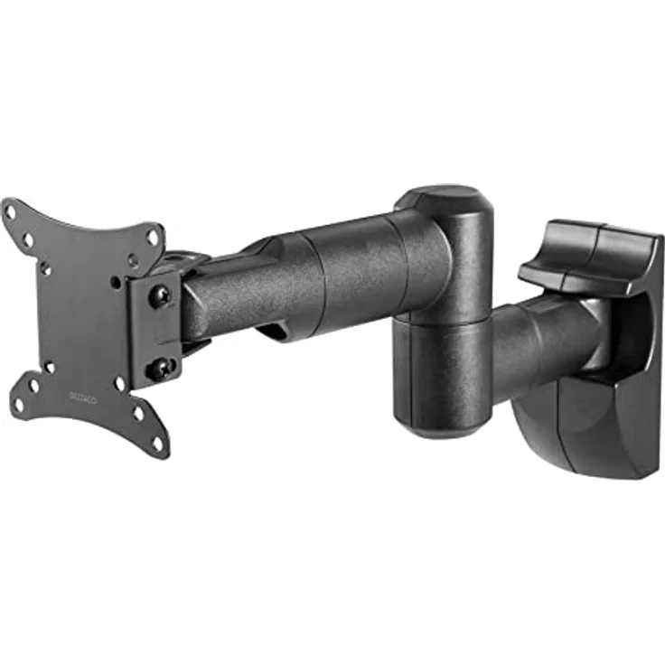 Deltaco ARM-0370 Monitorarm für 32" Monitore, max. Tragfähigkeit 30 kg, Schwarz, schwenkbar -90° bis 90°, neigbar -15° bis 15° – Bild 1