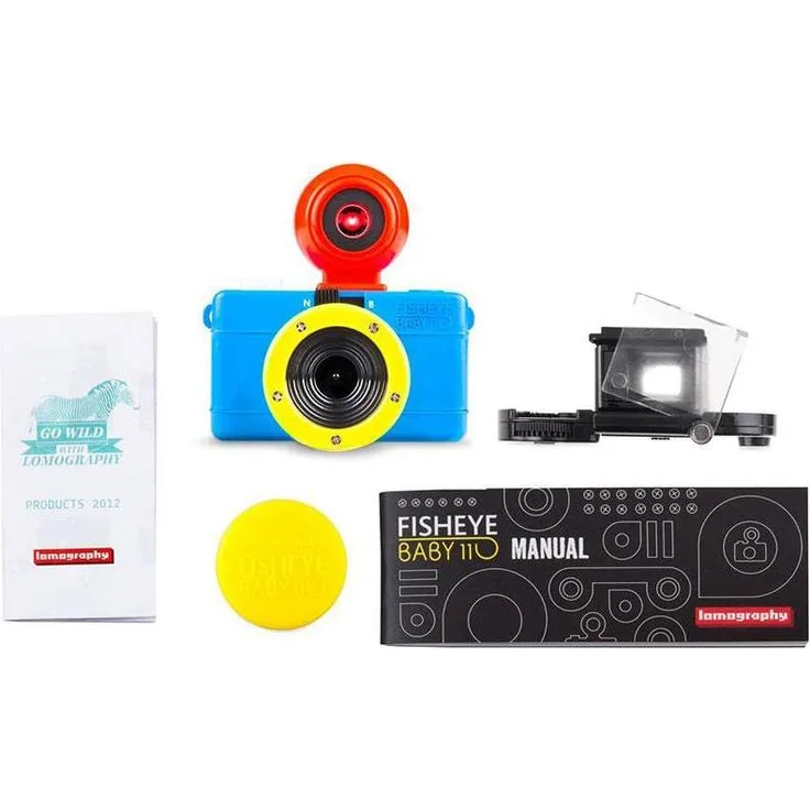 Lomo Fisheye Baby, Sofortbildkamera mit 170-Grad-Linse und PC-Flash-Adapter