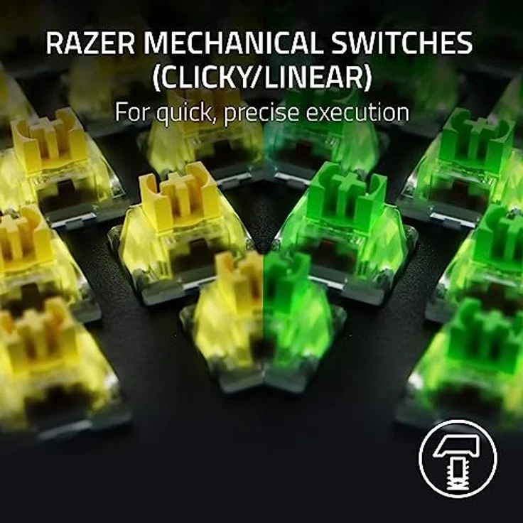 Razer BlackWidow V4 - Mechanische Gaming-Tastatur mit Razer Chroma RGB (Mechanische Razer Yellow Switches, 6 eigene Makro-Tasten, Doubleshot-ABS-Tastenkappen) QWERTY US-Layout | Schwarz – Bild 2