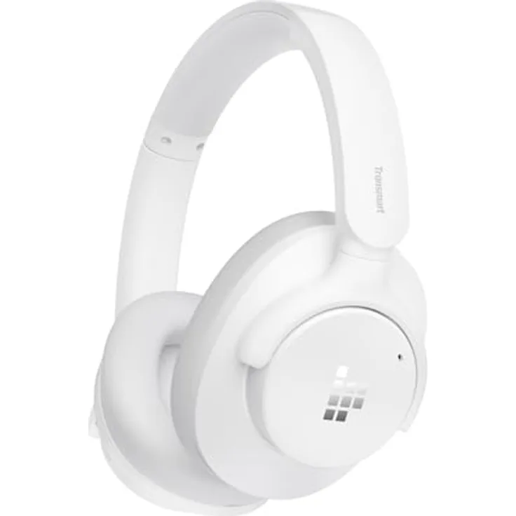 Tronsmart Q20S Hybrid Noise Cancelling Kopfhoerer Kabellos, Over Ear Kopfhörer mit Mikrofon, Hi-Res-Audio, 60 Stunden, Deep Bass, individueller EQ über App, für unterwegs, Homeoffice (Weiß)