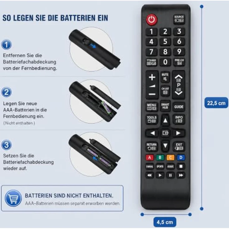 Mycotech BN59-01199G Fernbedienung für Samsung Smart TV mit Infrarot-Technologie, sofort einsatzbereit, ergonomisches Gehäuse – Bild 5