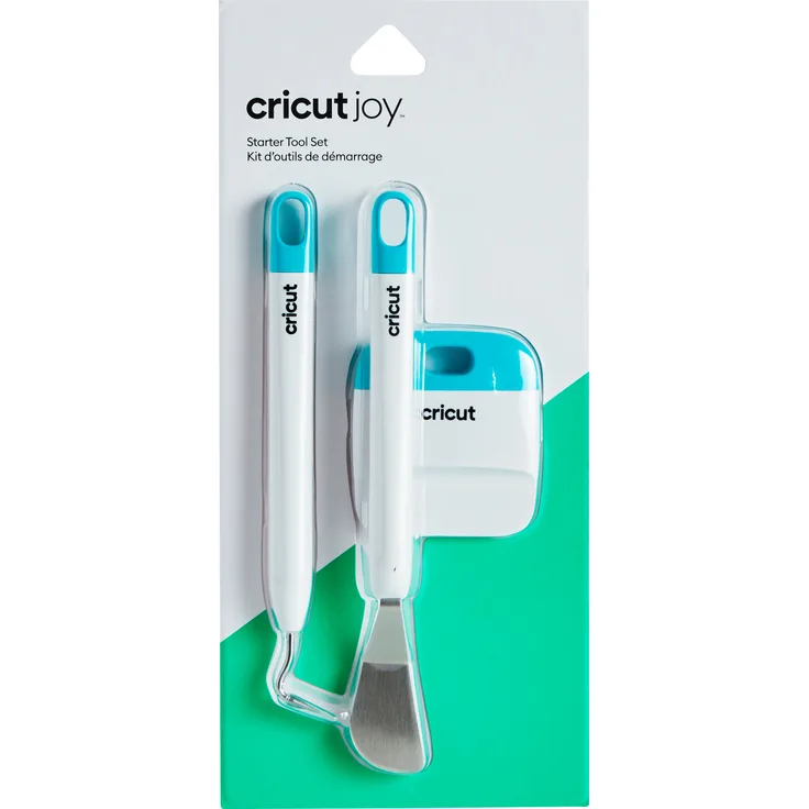 Cricut Joy Starter-Werkzeugsatz, 3-teiliges Basis-Werkzeugset mit Entgitterungshaken, Spatel und Schaber, blau und weiß