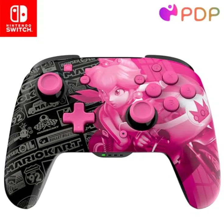 PDP Rematch GLOW drahtlos Controller Grand Prix Peach Nintendo Switch