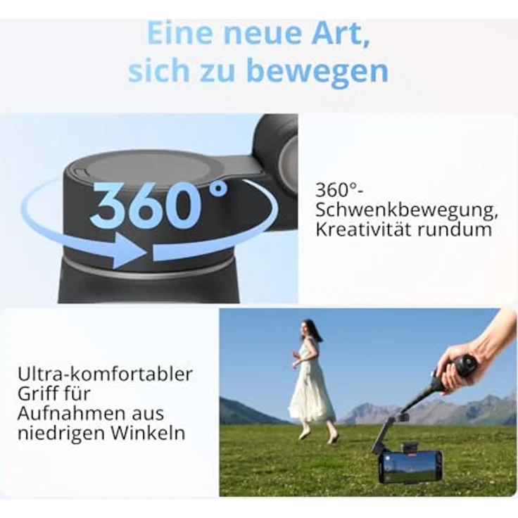 DJI Osmo Mobile 8 Gimbal-Stabilisator für Smartphones, natives Tracking mit Audio und Beleuchtung, 360°-Schwenkrotation, 10 Std. Akku, integrierter Verlängerungsstab, 3-Achsen-Stabilisierung – Bild 5