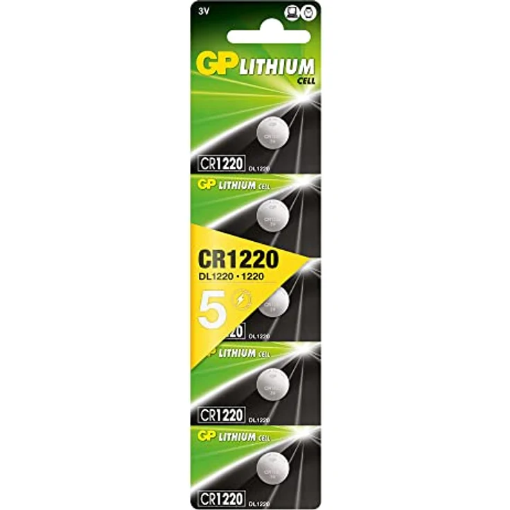 GP Lithium-Knopfzelle CR1220, 5 Stück – Bild 2