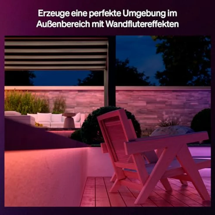 Philips Hue Flux Outdoor 10-Meter LED-Lightstrip, 3000 lm, Mehrfarbig, wetterfest, App- und Sprachsteuerung – Bild 3