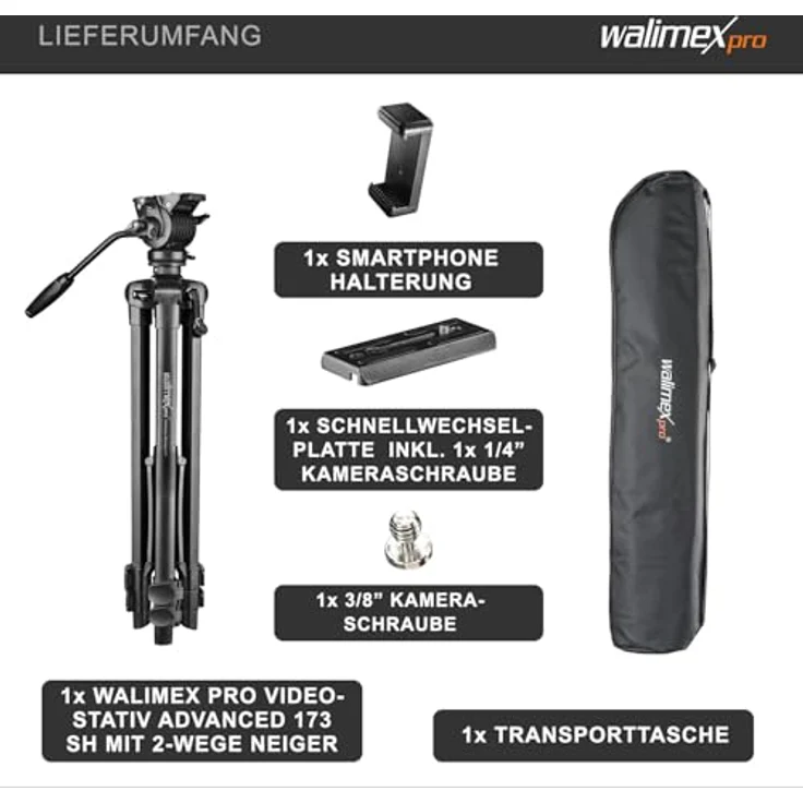 Walimex pro Advanced 173 SH Videostativ – Bild 4