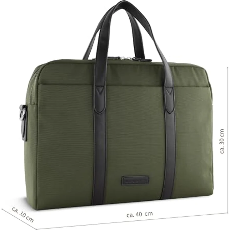 Bugatti Maro Aktentasche 40 cm mit Laptopfach (14.57"), Notebooktasche, Grün – Bild 2
